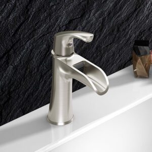 A bathroom sink faucet