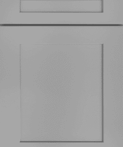 A gray cabinet door