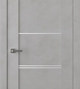 A light gray interior door