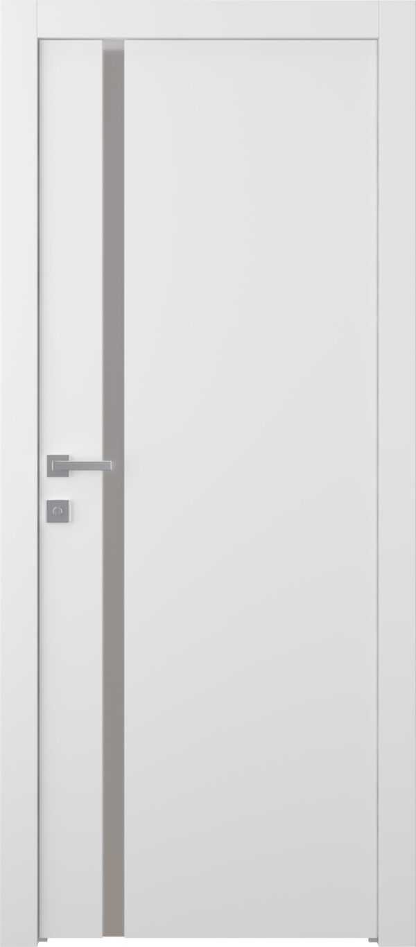 A white smart interior door